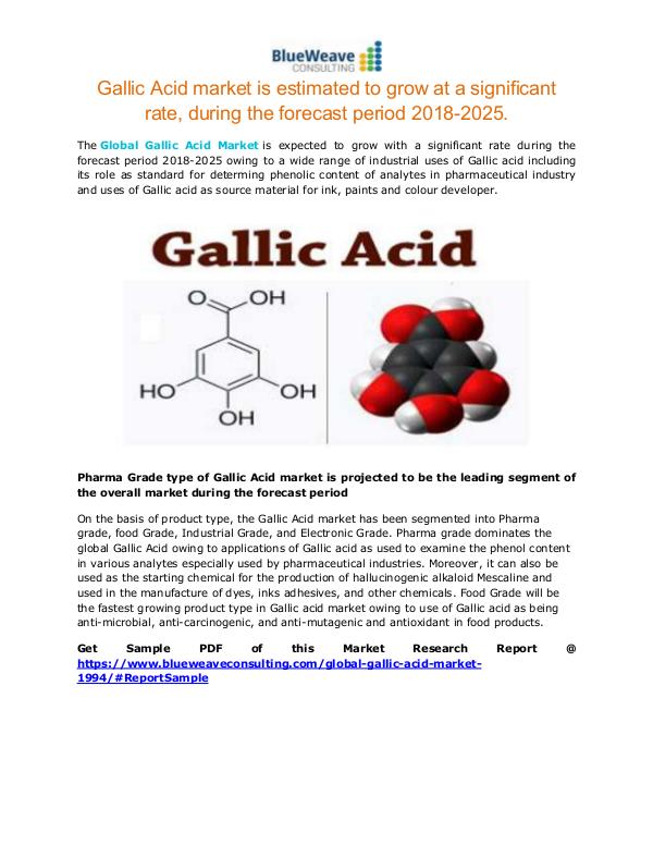 Gallic Acid market Outlook 2025 Gallic Acid Market