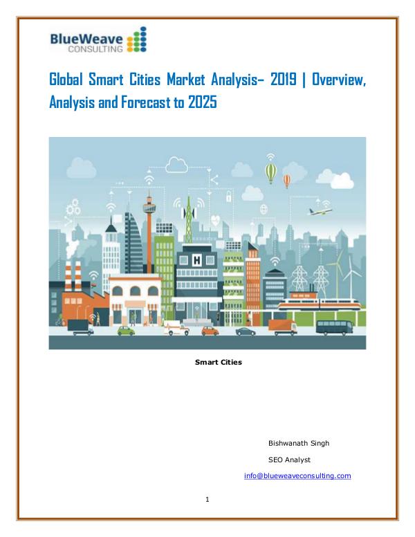 Global Smart Cities Market Analyzed by Business Growth 2019 Smart Cities Market