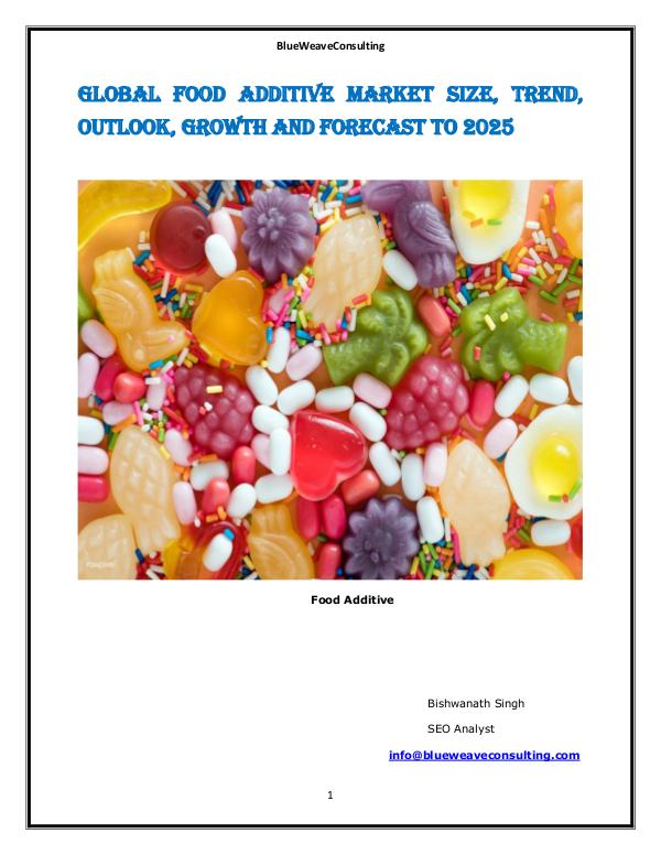 Global Food Additive  Market 2019-2025 Food Additive Market