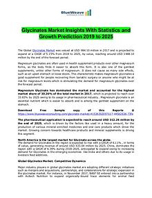 Glycinates Market Insights With Statistics and Growth Prediction 2019