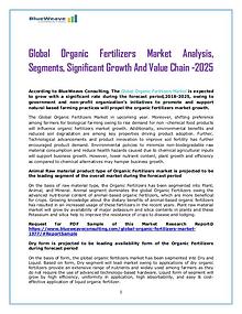 Organic Fertilizers Market 2019 Global Size, Opportunities, Business
