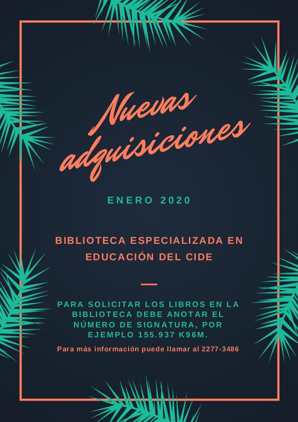 Boletín 01-2020 Nuevas adquisiciones 01-2020
