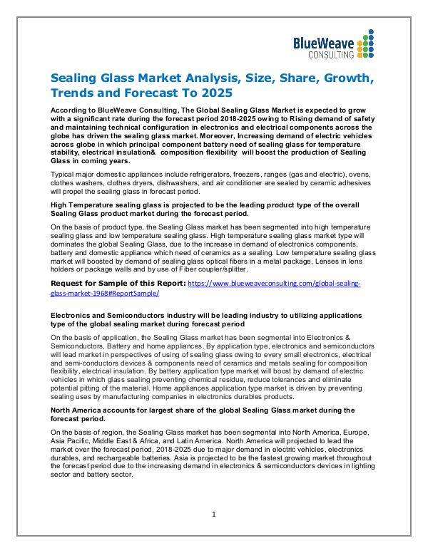 Sealing Glass Market Analysis, Size, Share, Growth & Forecast 2025 Sealing Glass Market Analysis