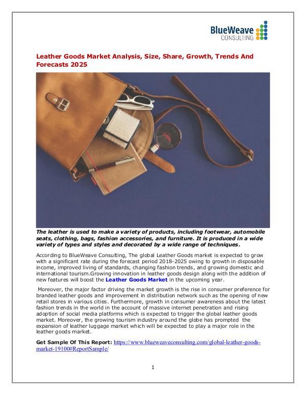 Leather Goods Market Analysis, Size, Share, Growth, Trends 2025 leather Goods