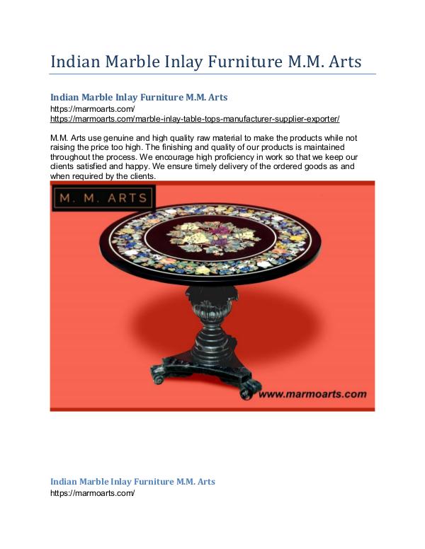 Indian Marble Inlay Furniture M.M. Arts Indian Marble Inlay Furniture M.M. Arts
