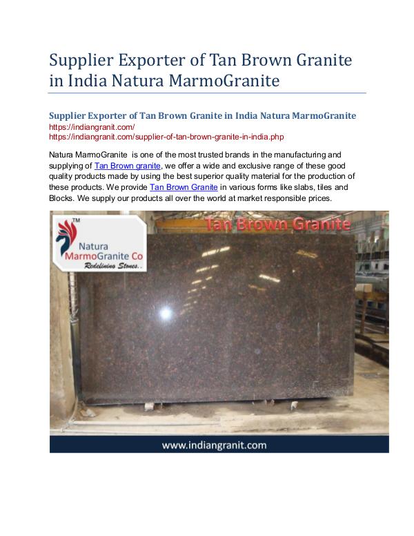 Supplier Exporter of Tan Brown Granite in India Natura MarmoGranite Supplier Exporter of Tan Brown Granite in India Na