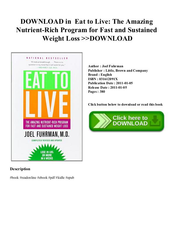 DOWNLOAD in PDF Drugs And Society PDF DOWNLOAD in PDF Eat to Live The Amazing Nutrient-R