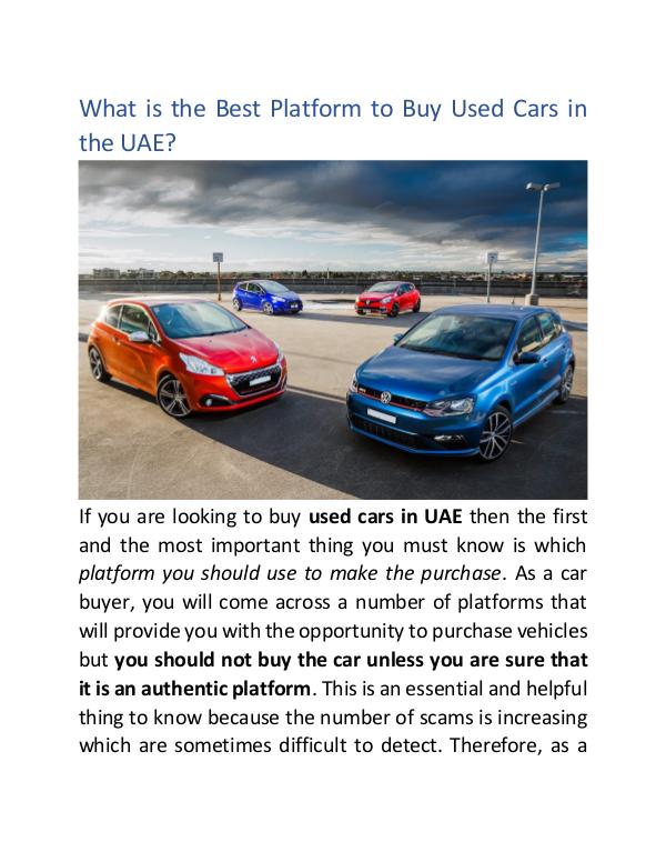 Buy Any Car What is the Best Platform to Buy Used Cars in UAE