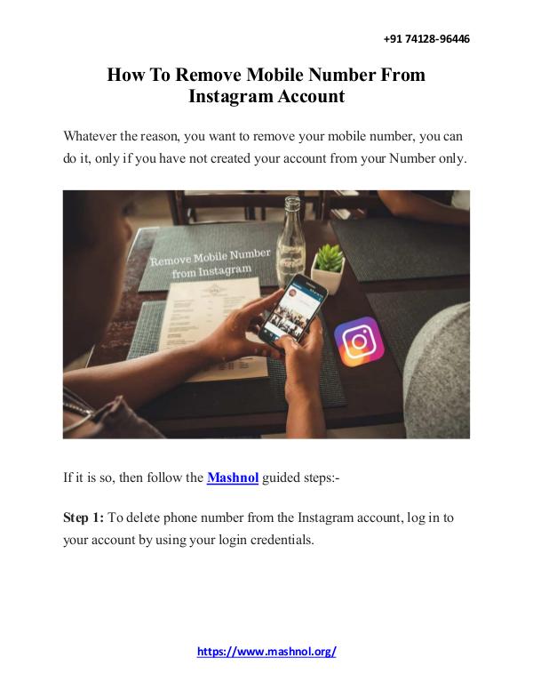How To Remove Mobile Number From Instagram Account How To Remove Mobile Number From Instagram Account