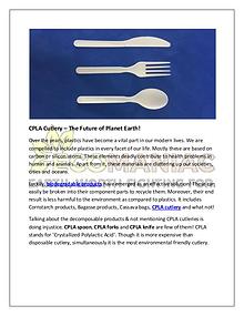 CPLA Cutlery – The Future of Planet Earth!