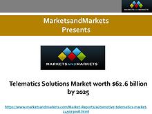 Telematics Solutions Market worth $62.6 billion by 2025