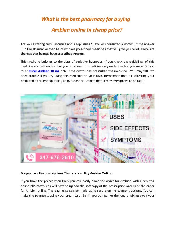 What are the best pharmacy for buying ambien online in cheap price ar What are the best pharmacy for buying Ambien onlin