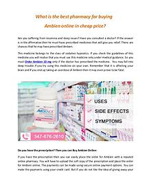 What are the best pharmacy for buying ambien online in cheap price ar