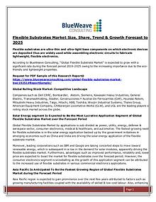 Flexible Substrates Market Size, Share, Trend &  Forecast to 2025