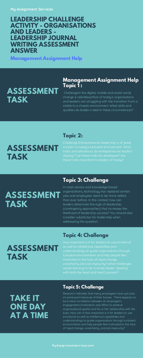 Leadership Challenge Activity Assignment Help