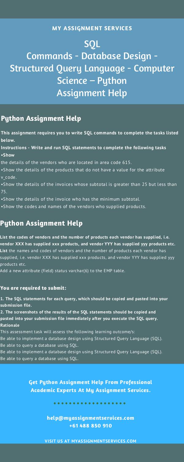 Assignment Help Australia python assignment help Australia services