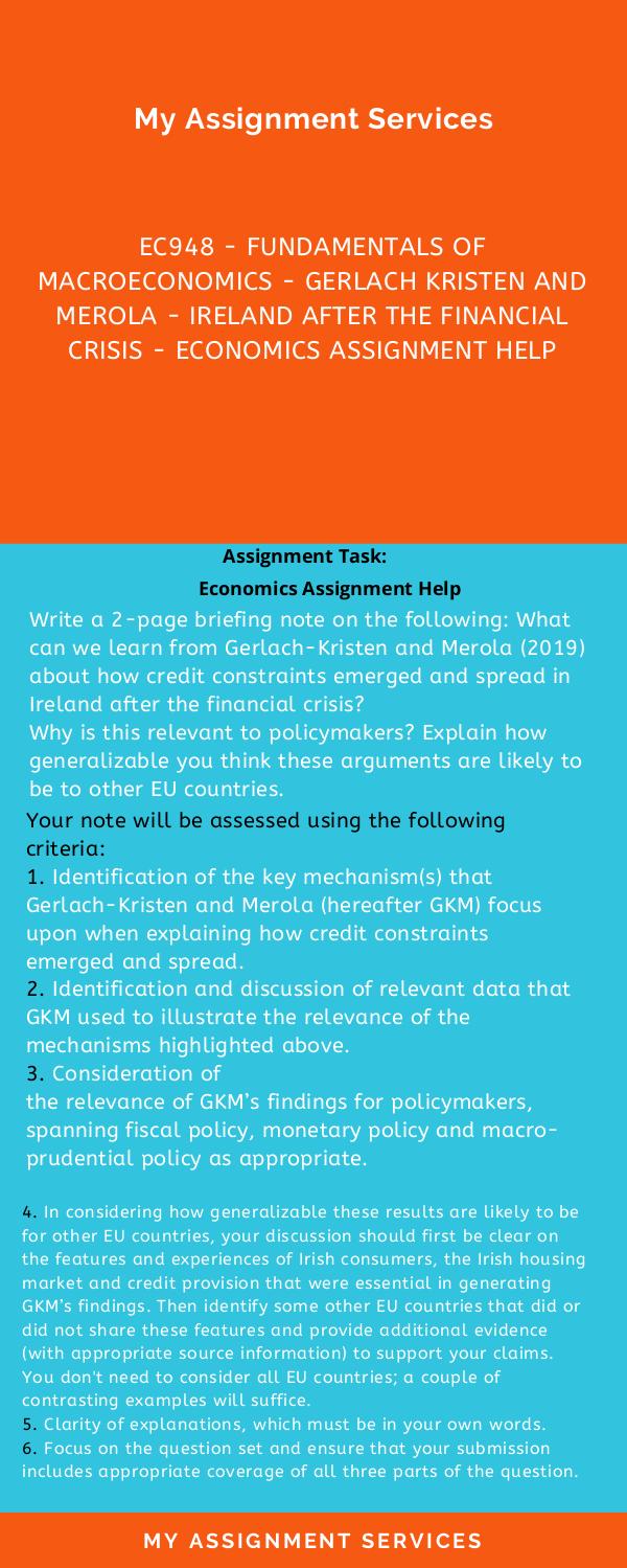 Assignment Help Australia EC948 - Fundamentals of Macroeconomics