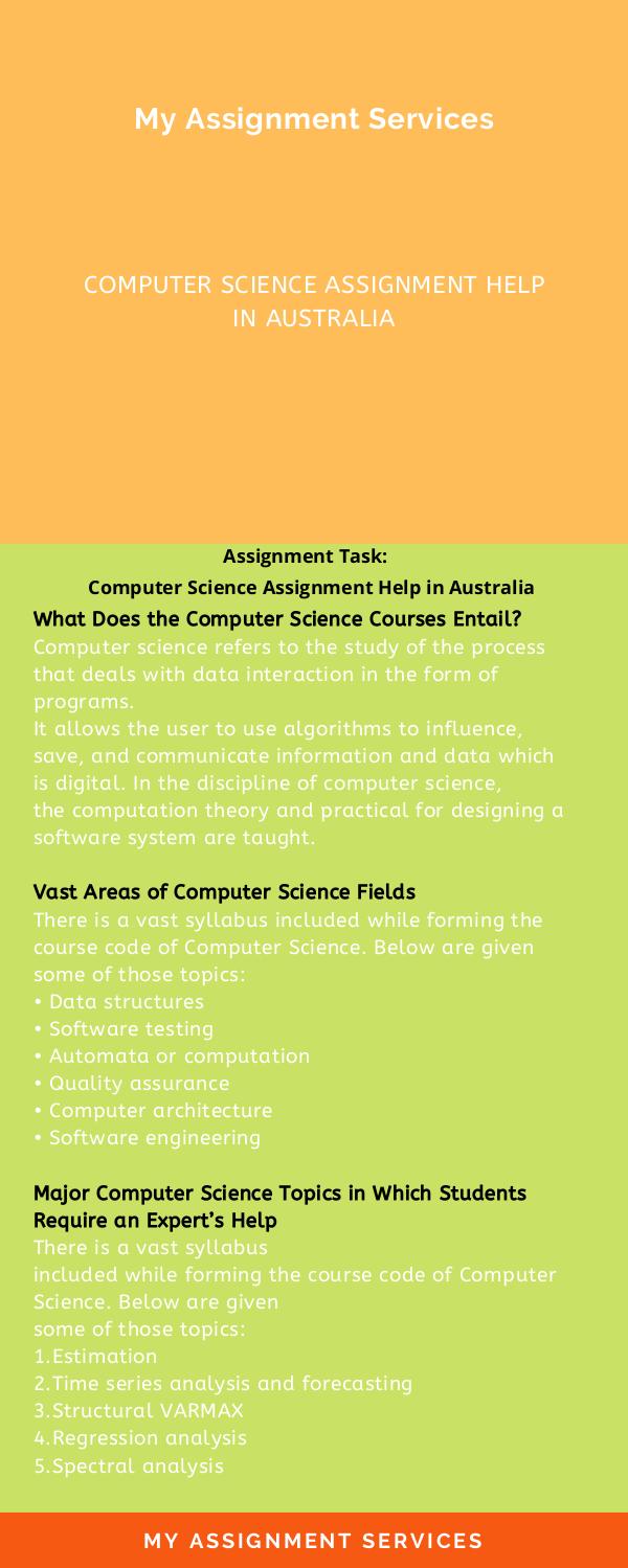 Computer Science Assignment Help in Australia