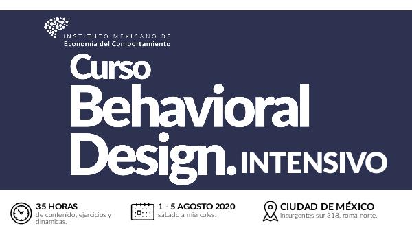 Brochure Behavioral Design agosto 2020. Brochure Behavioral Design CDMX agosto 20 PDF
