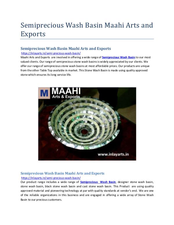 Semiprecious Wash Basin Semiprecious Wash Basin Maahi Arts and Exports