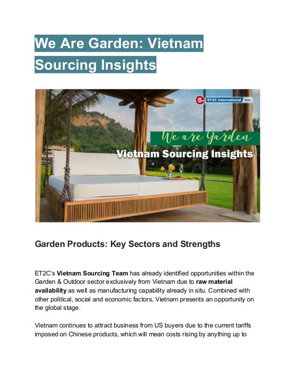 Top 5 Tips for Choosing a Product Sourcing Company We Are Garden: Vietnam Sourcing Insights