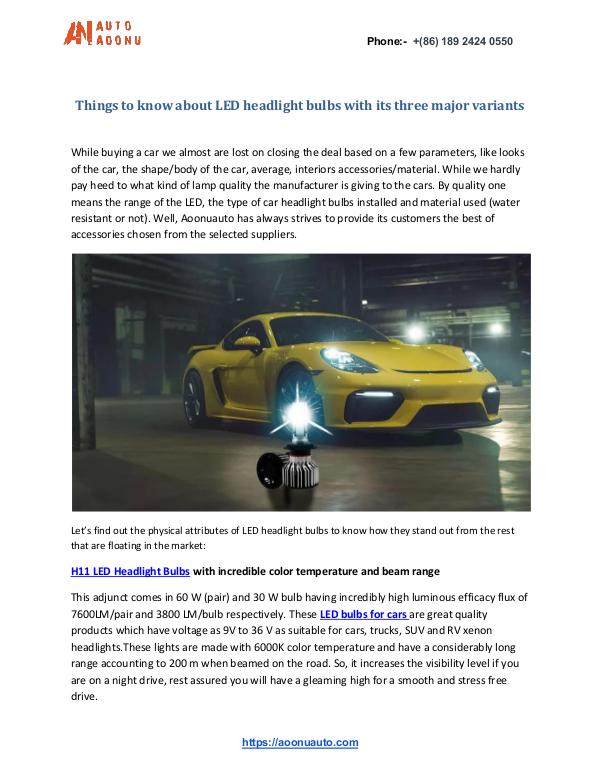 Things to know about LED headlight bulbs