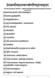 The shurangama mantra devanagari scripts