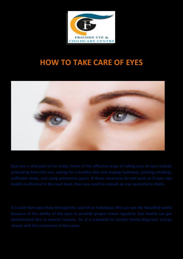 Dr. Amit Gupta | Eye specialist in Delhi HOW TO TAKE CARE OF EYES