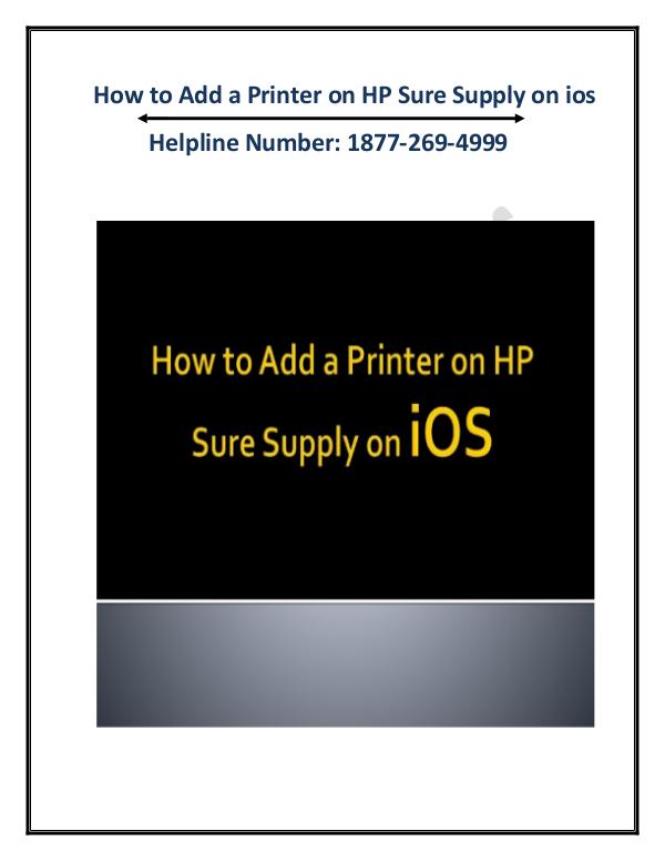 How to Add a Printer on HP Sure Supply on ios How to Add a Printer on HP Sure Supply on ios