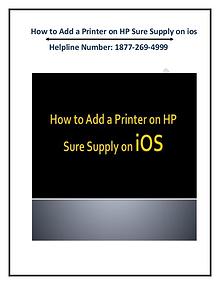 How to Add a Printer on HP Sure Supply on ios