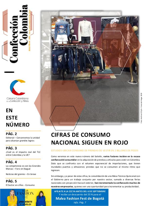 Boletín Confección Colombia - 002 - Agosto 22 de 2019