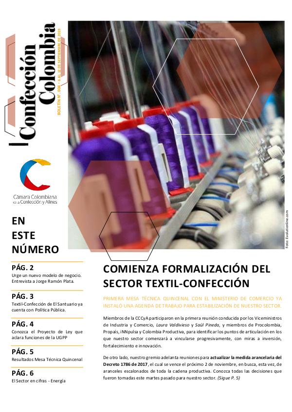 Boletín Confección Colombia 004 - Septiembre 5 de 2019