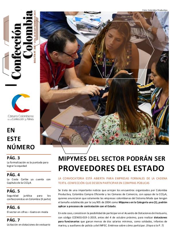 Boletín Confección Colombia - 006 - Septiembre 26 de 2019