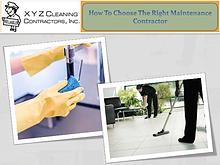 How To Choose The Right Maintenance Contractor
