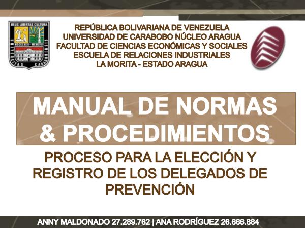 Manual de Normas y Procedimientos para la Elección y Registro de DP MANUAL DE NORMAS Y PROCEDIMIENTOS PARA LA ELECCION
