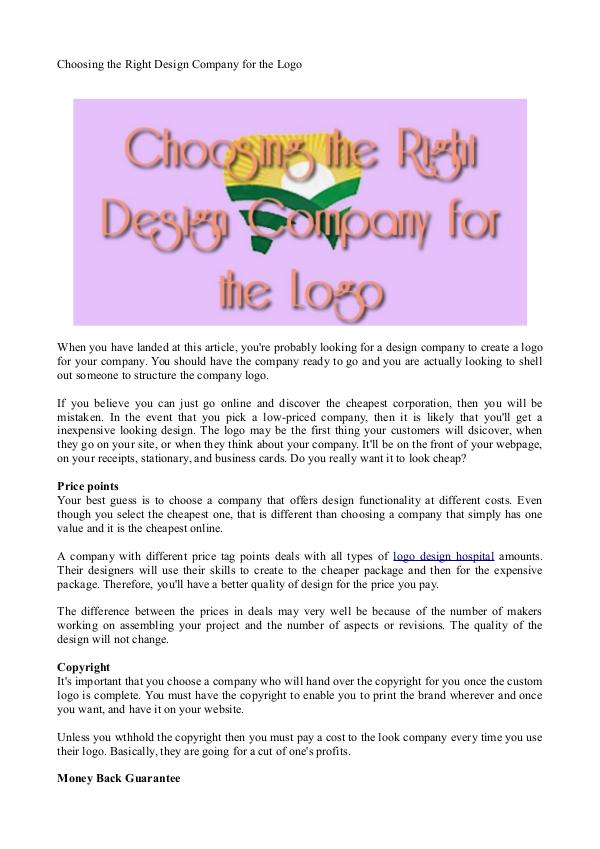 Choosing the Right Design Company for the Logo