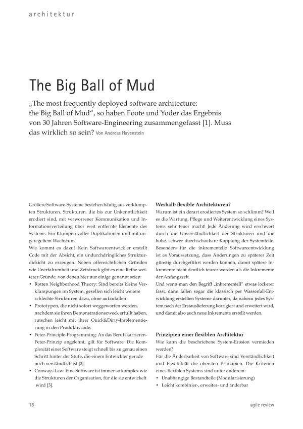 Feedback ist entscheidend! (2010/1) The Big Ball of Mud