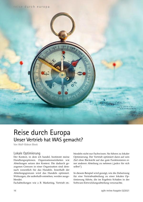 Reise durch Europa - Wolf-Gideon Bleek berichtet über lokale Optimierung und falsche Incentivierung Beende den Spuk! (2021/2)