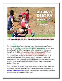 10th Algarve Rugby Festival 2020 – A Sports event you shouldn’t miss