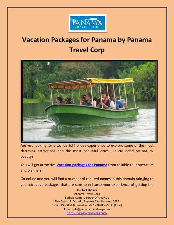Vacation Packages for Panama by Panama Travel Corp Vacation Packages for Panama by Panama Travel Corp