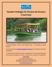 Vacation Packages for Panama by Panama Travel Corp