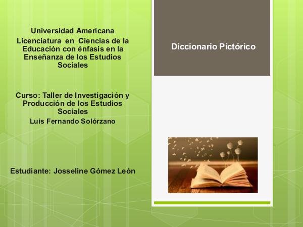 Diccionario Pictórico de Taller de Producción Diccionario Pictorico. Taller Josseline