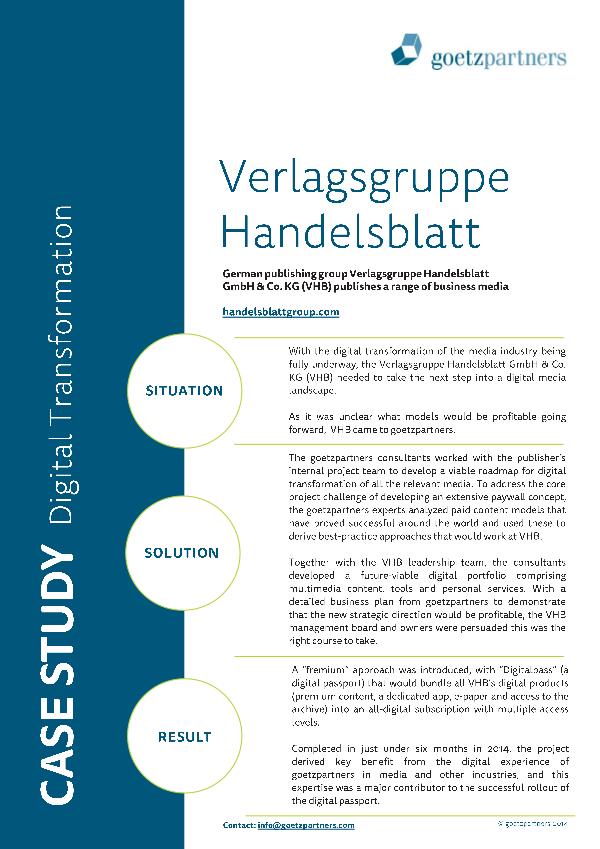 Client Case: Verlagsgruppe Handelsblatt
