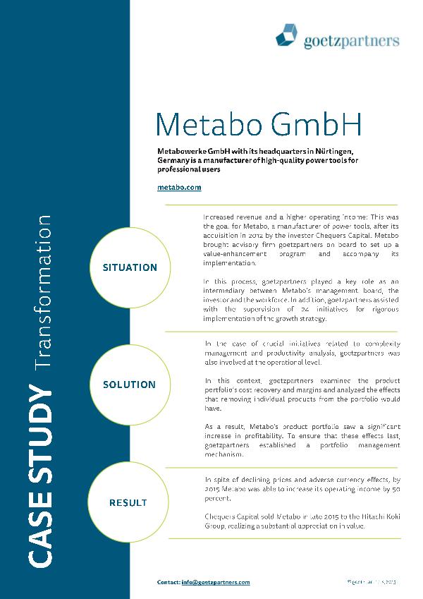 Client Case: Metabo GmbH