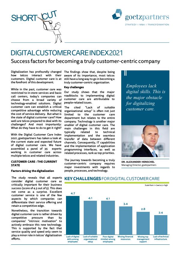 ShortCut: Digital Customer Care Index 2021