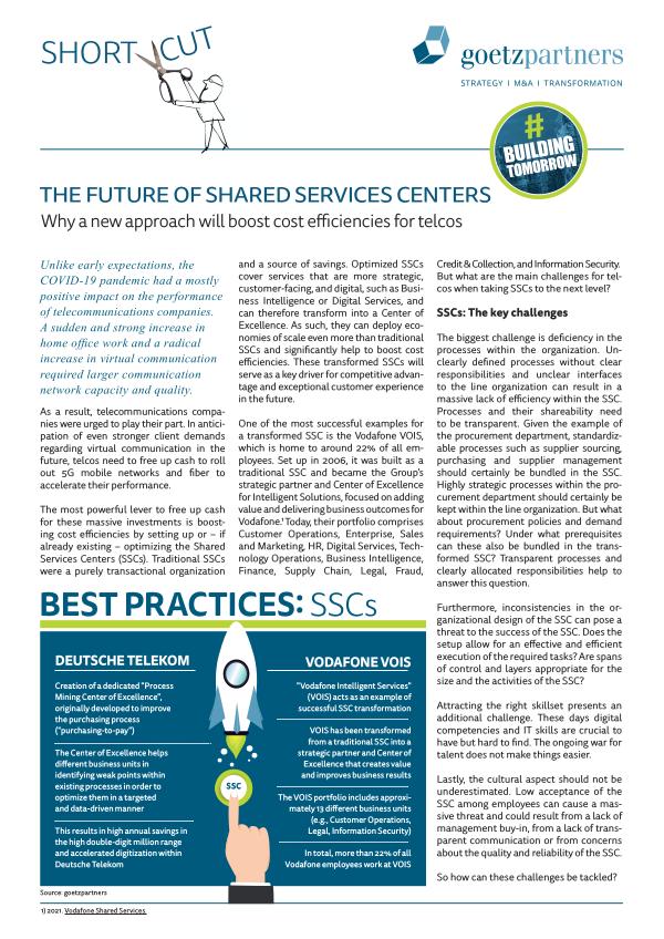 ShortCut: The future of Shared Services Centers