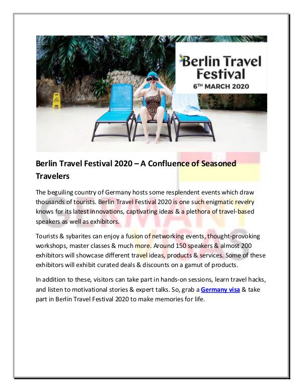 Berlin Travel Festival 2020 – A Confluence of Seasoned Travelers Berlin Travel Festival 2020