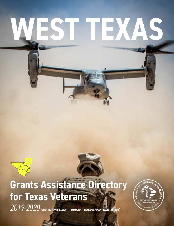 2019-2020 Grants Assistance Directory Region 2 West Texas