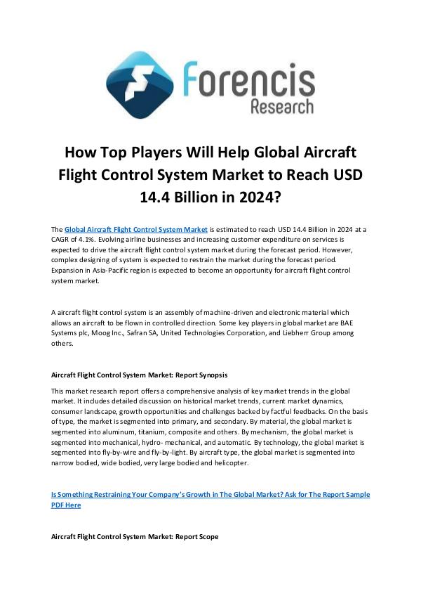 Forencis Research Aircraft Flight Control System Market