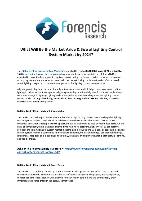 Forencis Research Lighting Control System Market Size 2024